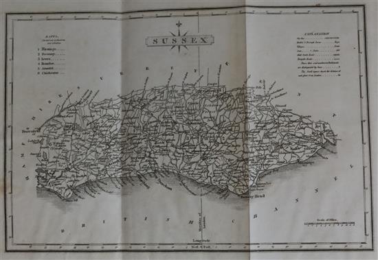 [Cromwell, Thomas] - Excursions in the County of Sussex, 1st edition, 8vo, half calf, with 46 engravings and 2